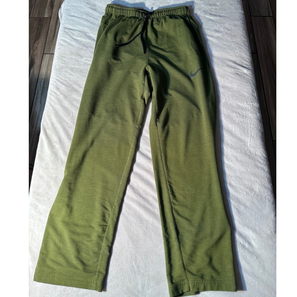 Nike Dri-FIT Mens Training Pants Olive Green Heather Straight Leg Joggers Size M